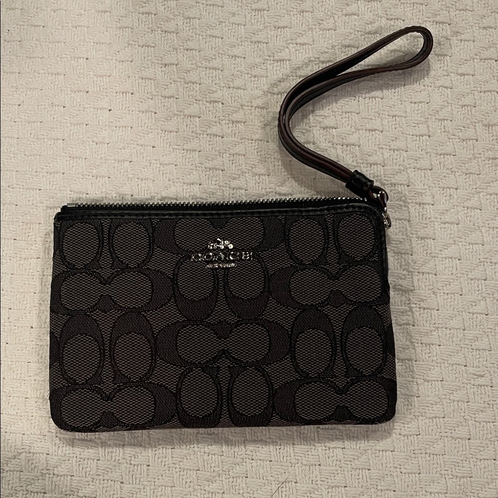 Coach Black Signature Wristlet